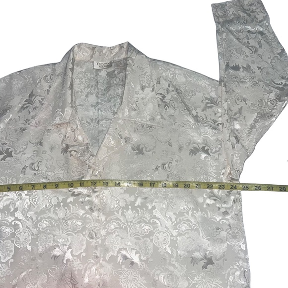 Victoria's Secret 80's Vintage Women's Ivory Floral Print Long Sleeve Sleepwear - Picture 8 of 10